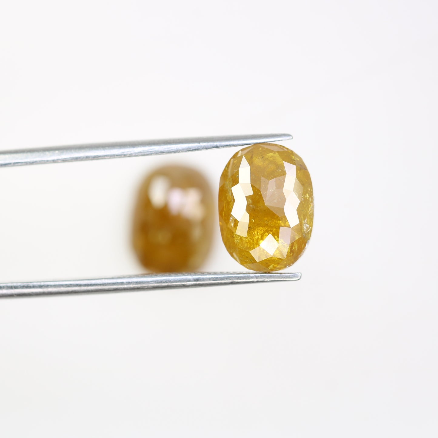 5.22 Carat Oval Shape Natural Yellow Rustic Diamond Pair For Engagement Ring - JayKrishna Diamond
