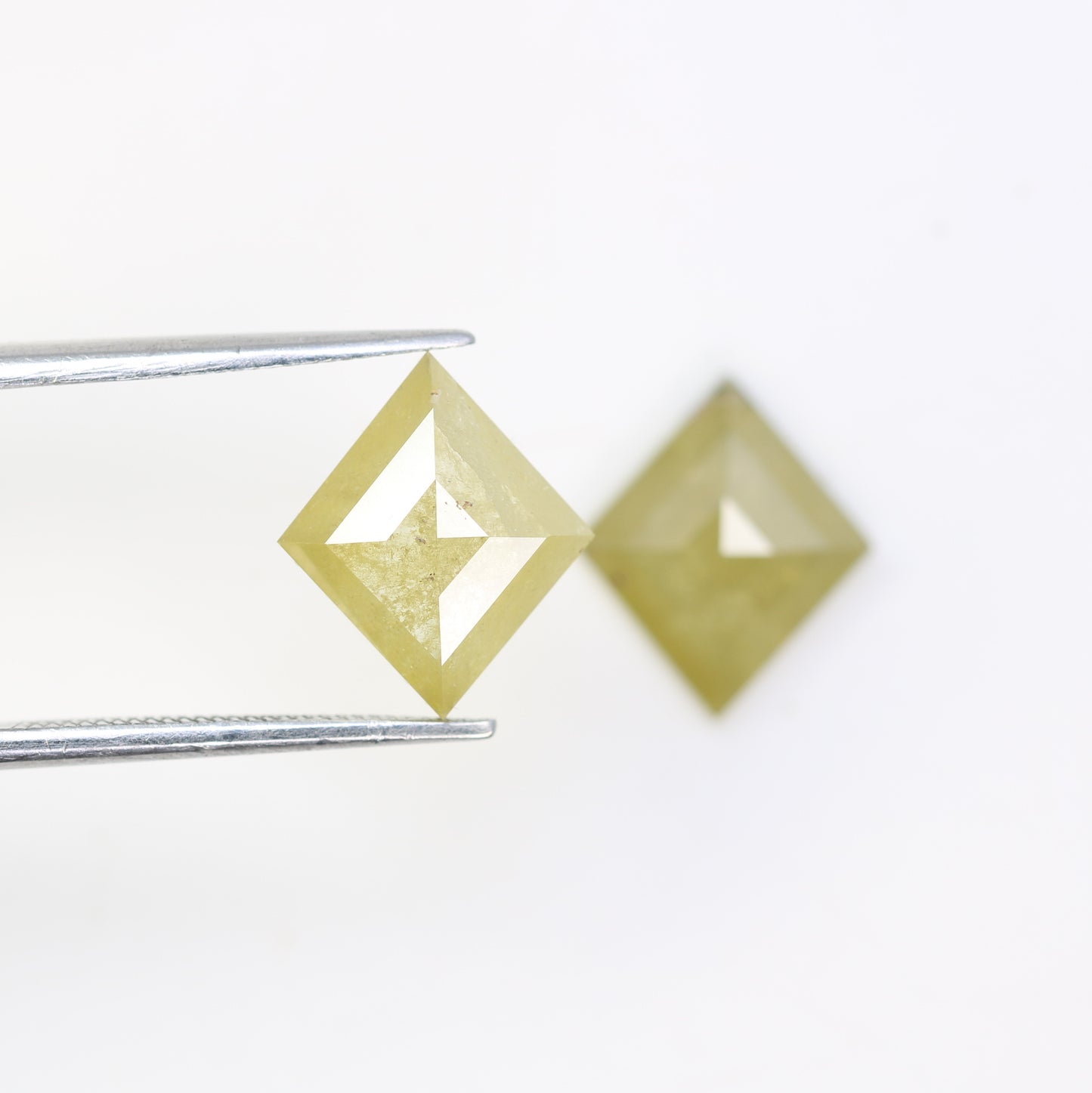 4.39 CT Natural Loose Rustic Green Kite Shape Diamond Pair For Wedding Ring - JayKrishna Diamond