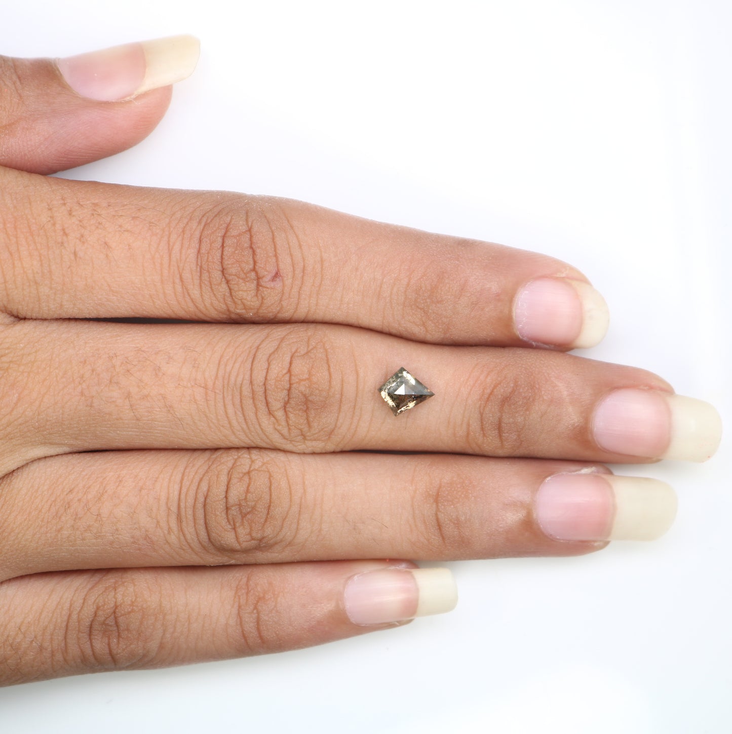 0.96 CT Salt And Pepper Kite Shaped Loose Diamond Ring - JayKrishna Diamond