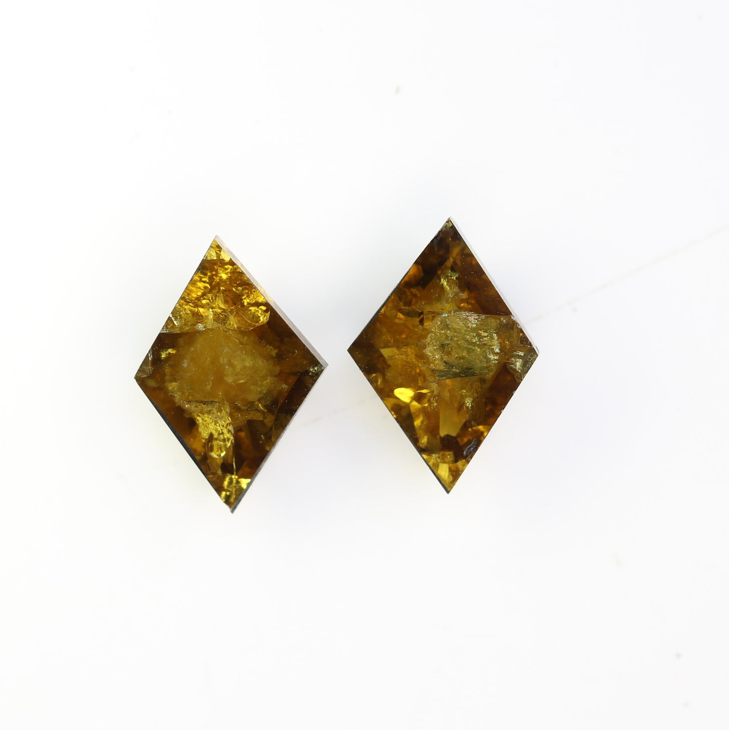 2.98 Carat Natural Rustic Brown Color Kite Shaped Diamond Pair For Wedding Ring - JayKrishna Diamond