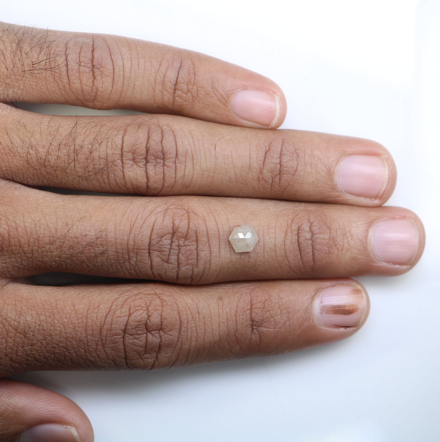 0.82 Carat Natural Grey Loose Hexagon Shape Rustic Diamond For Wedding Ring - JayKrishna Diamond