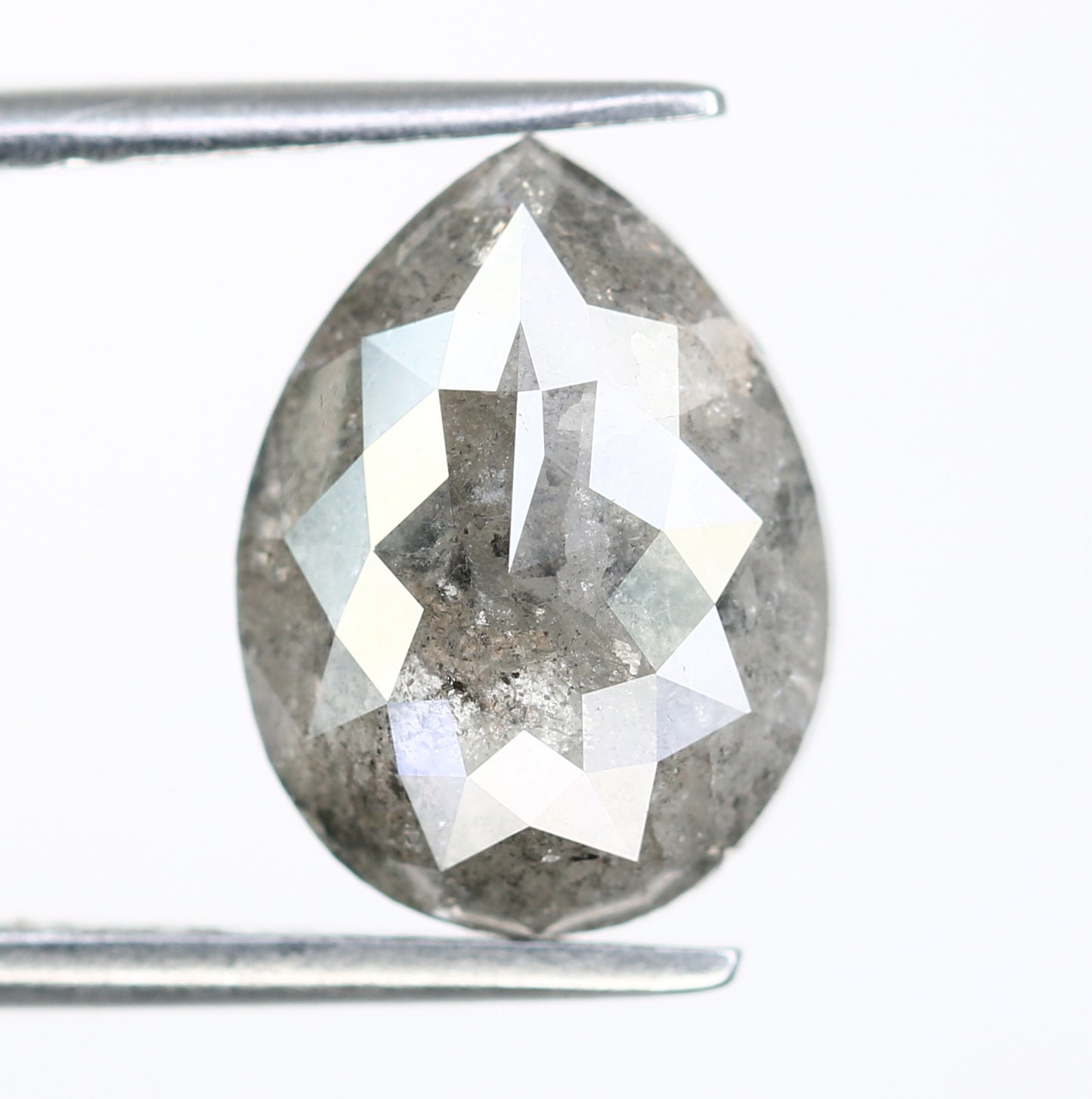 Pear Shape Diamond Ring 2.87 Carat Salt And Pepper Diamond - JayKrishna Diamond