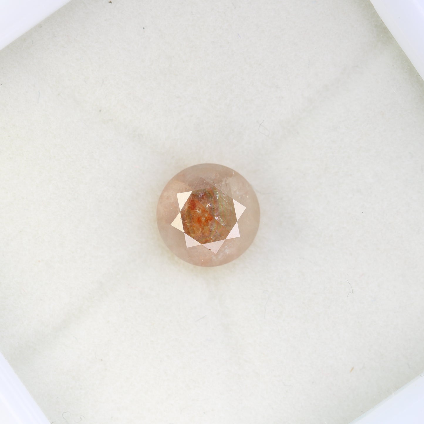 2.67 CT Round Brilliant Cut Peach Natural Diamond For Engagement Ring - JayKrishna Diamond