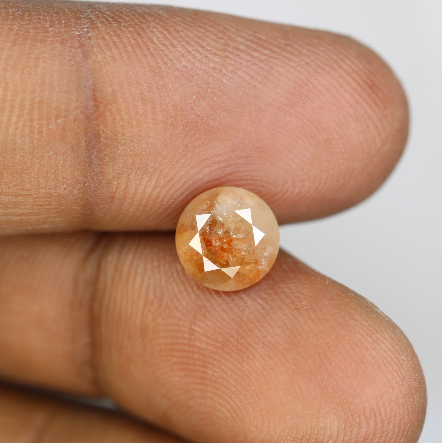 2.67 CT Round Brilliant Cut Peach Natural Diamond For Engagement Ring - JayKrishna Diamond
