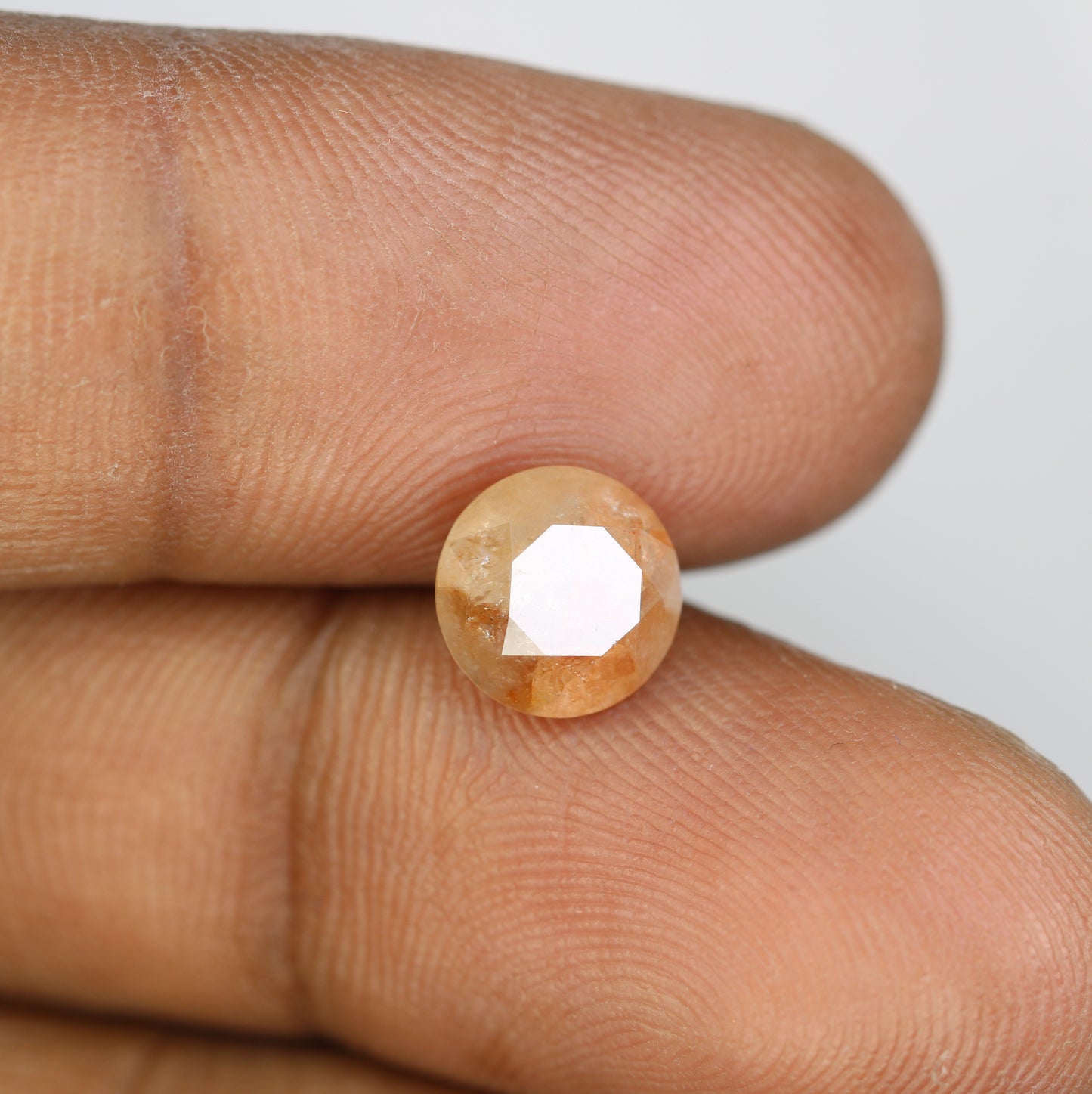 2.67 CT Round Brilliant Cut Peach Natural Diamond For Engagement Ring - JayKrishna Diamond