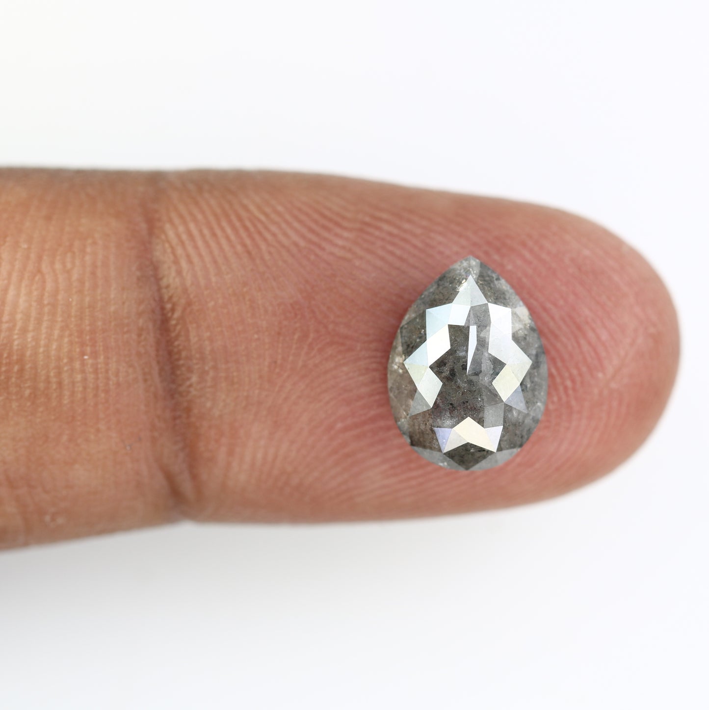 Pear Shape Diamond Ring 2.87 Carat Salt And Pepper Diamond - JayKrishna Diamond
