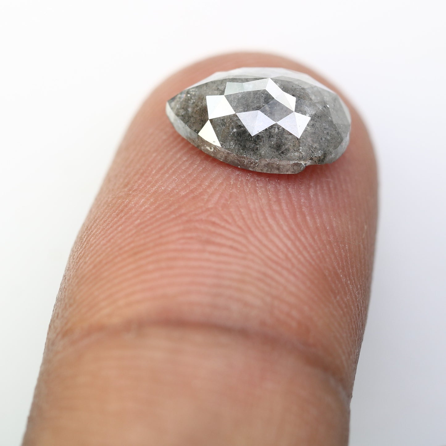 Pear Shape Diamond Ring 2.87 Carat Salt And Pepper Diamond - JayKrishna Diamond