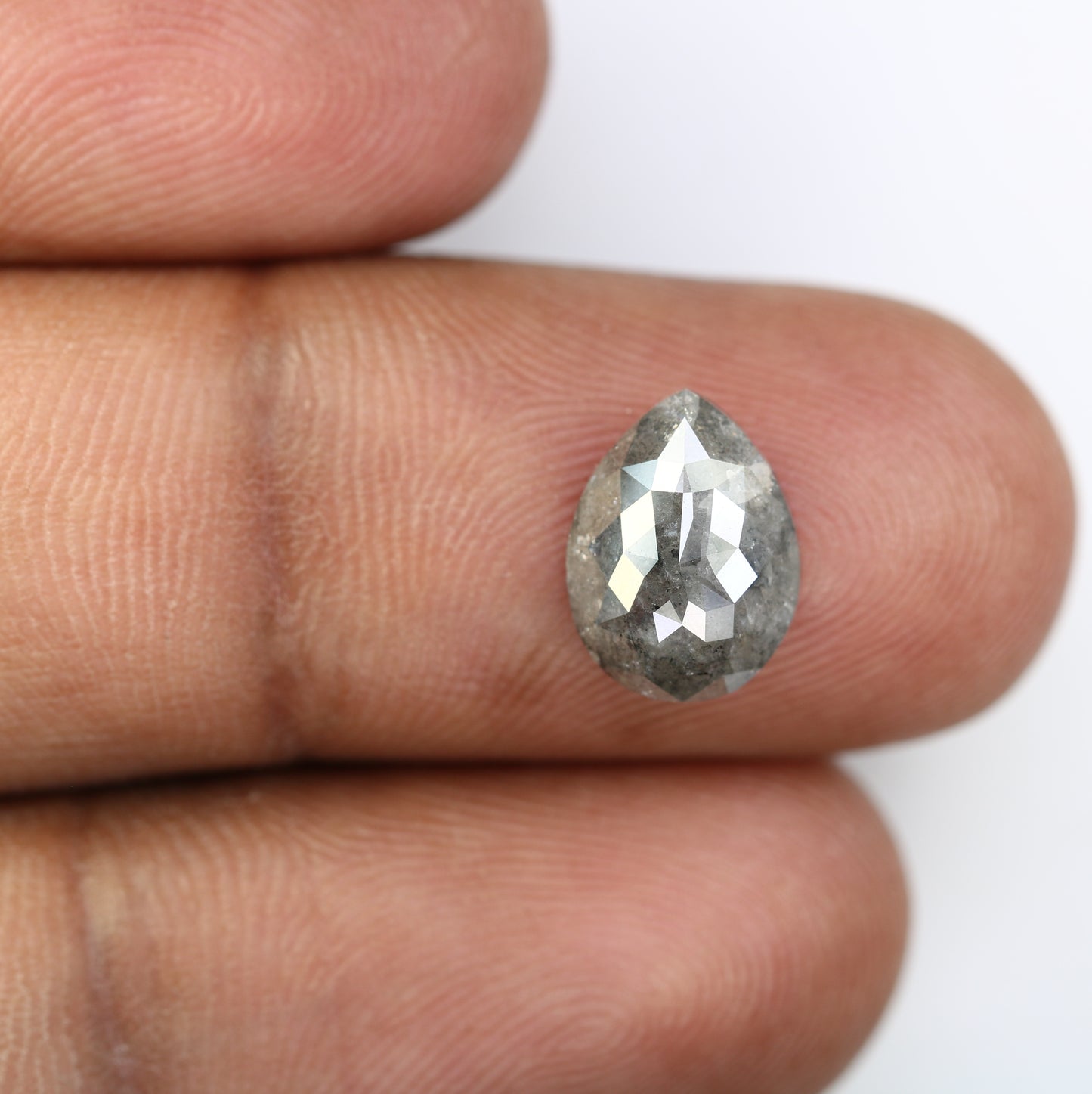 Pear Shape Diamond Ring 2.87 Carat Salt And Pepper Diamond - JayKrishna Diamond