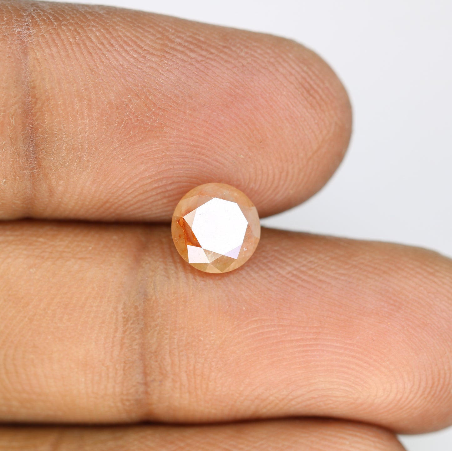 1.43 CT Loose Round Brilliant Cut Peach Diamond For Engagement Ring - JayKrishna Diamond