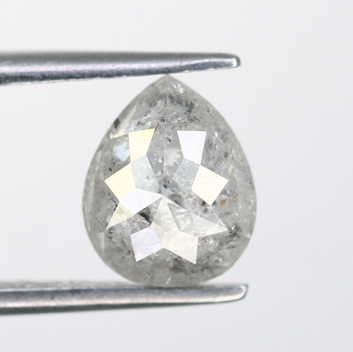 1.35 CT Natural Salt And Pepper Diamond Ring Loose Pear Shape Diamond - JayKrishna Diamond