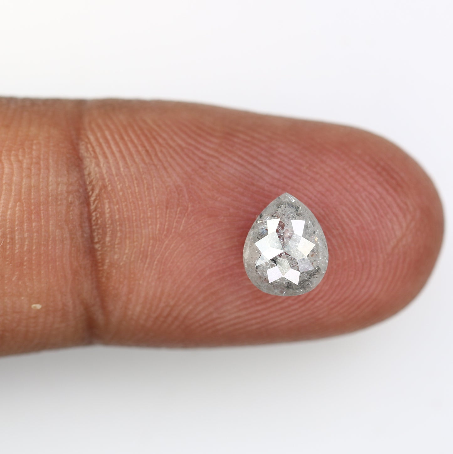 1.35 CT Natural Salt And Pepper Diamond Ring Loose Pear Shape Diamond - JayKrishna Diamond