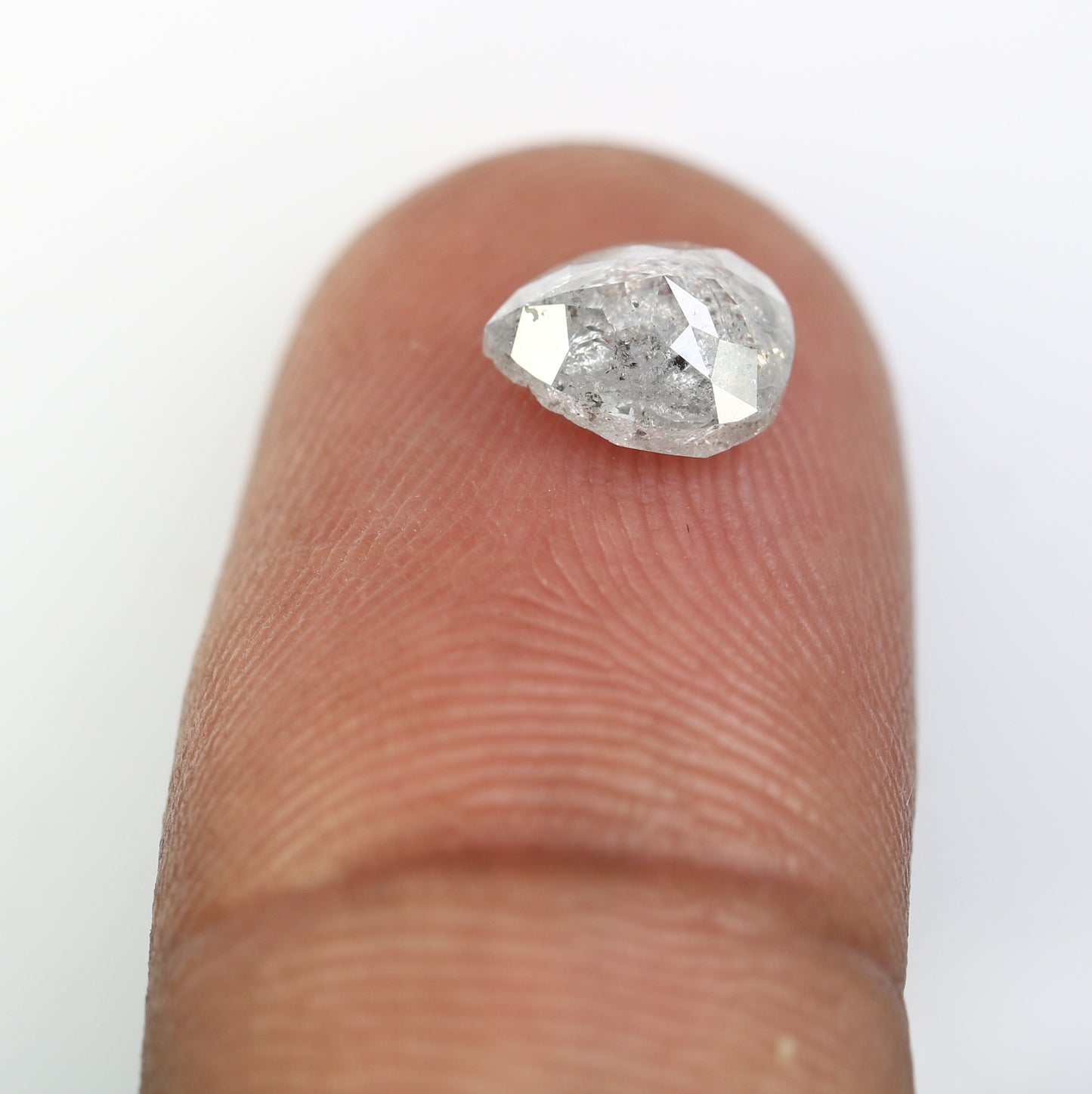 1.35 CT Natural Salt And Pepper Diamond Ring Loose Pear Shape Diamond - JayKrishna Diamond