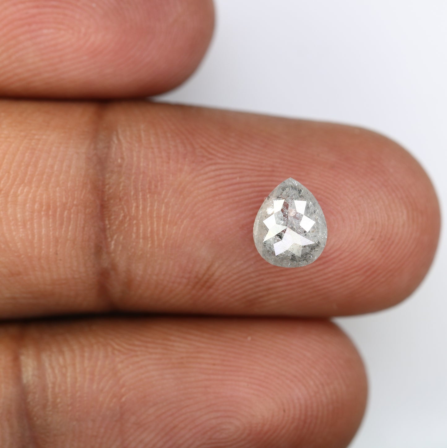 1.35 CT Natural Salt And Pepper Diamond Ring Loose Pear Shape Diamond - JayKrishna Diamond