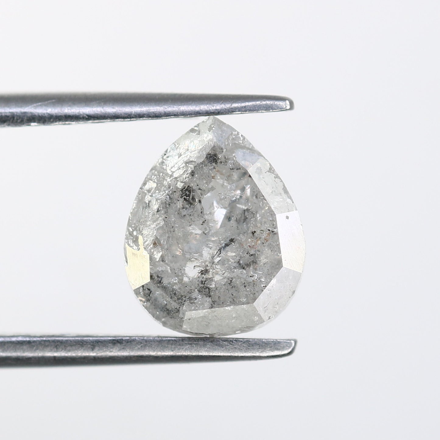 1.35 CT Natural Salt And Pepper Diamond Ring Loose Pear Shape Diamond - JayKrishna Diamond