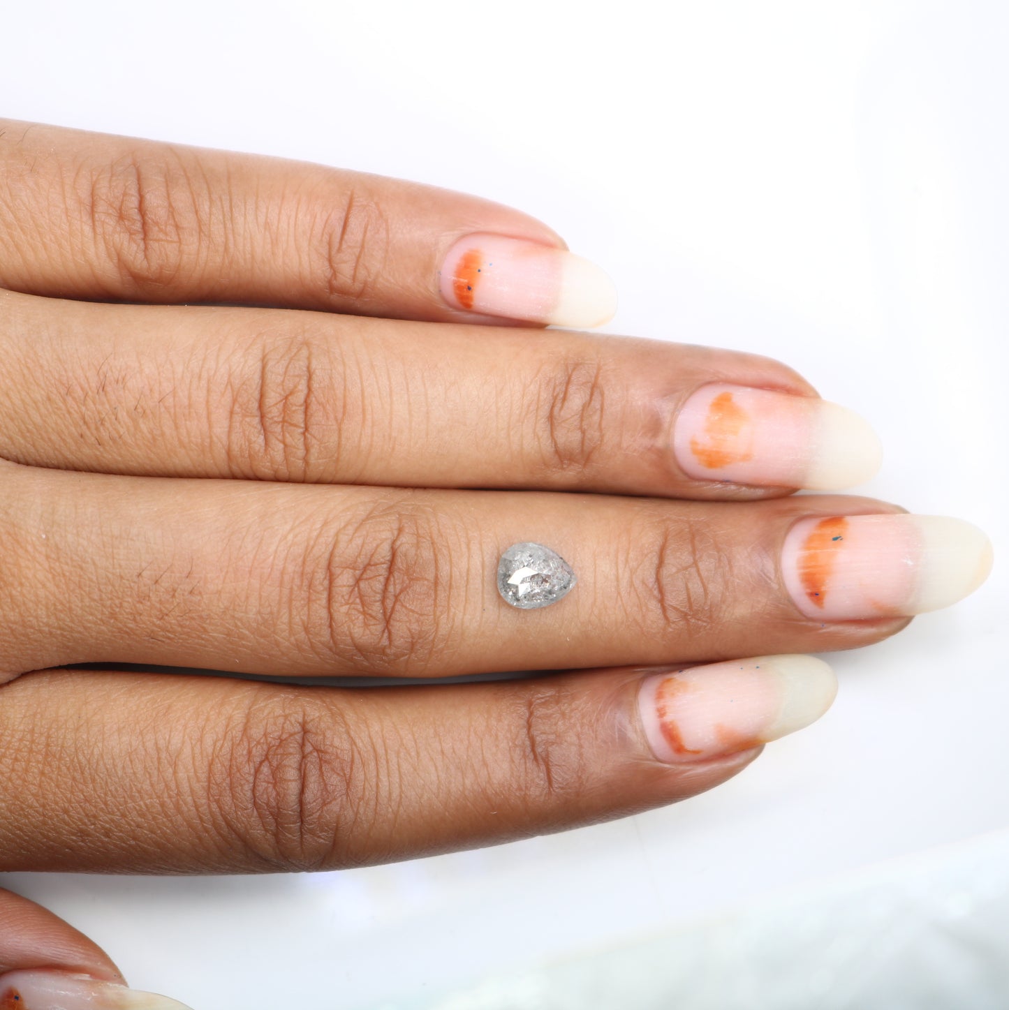 1.35 CT Natural Salt And Pepper Diamond Ring Loose Pear Shape Diamond - JayKrishna Diamond