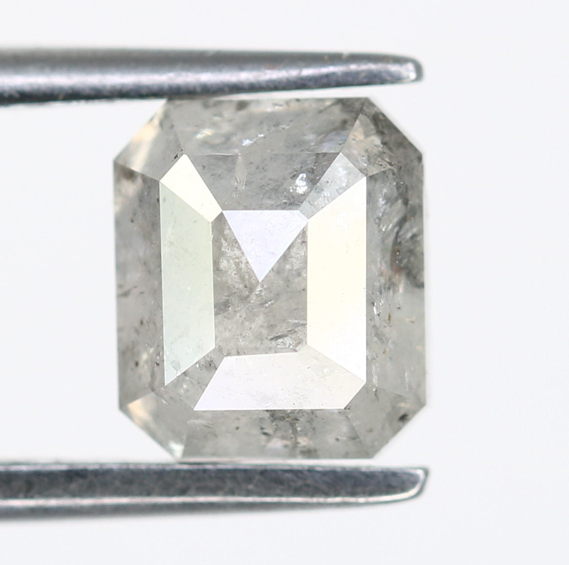 1.58 Carat Natural Salt And Pepper Emerald Cut Diamond For Wedding Ring - JayKrishna Diamond