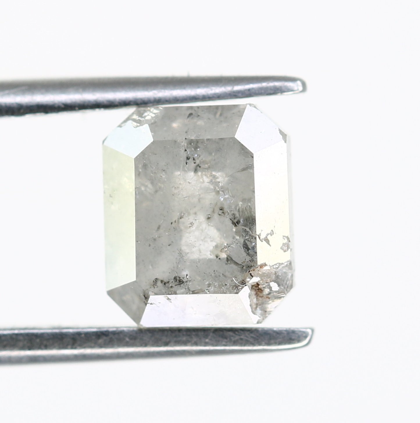 1.58 Carat Natural Salt And Pepper Emerald Cut Diamond For Wedding Ring - JayKrishna Diamond