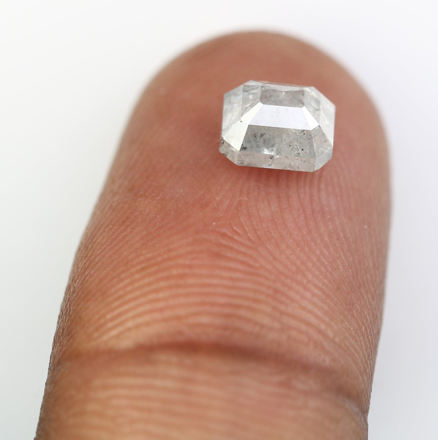 1.58 Carat Natural Salt And Pepper Emerald Cut Diamond For Wedding Ring - JayKrishna Diamond