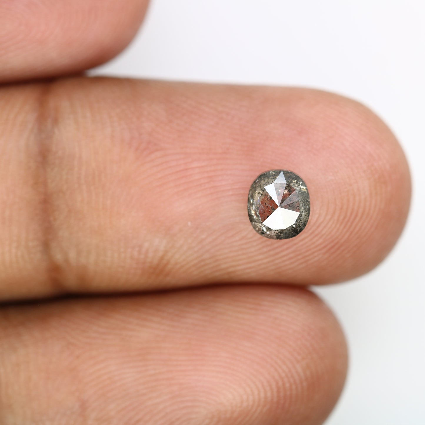 0.74 Carat 5.5 MM Oval Shape Salt And Pepper Loose Natural Diamond For Engagement Ring - JayKrishna Diamond