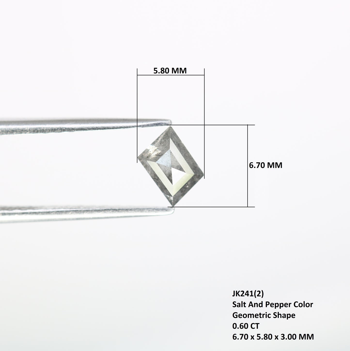 0.60 Carat Geometric Salt and Pepper Diamond – Distinctive Loose Gem for Unique Galaxy Ring Designs - JayKrishna Diamond