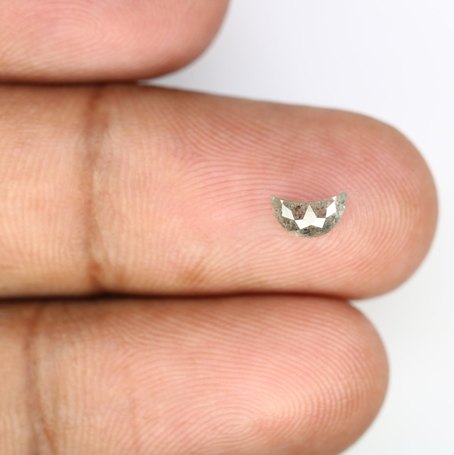 0.54 Carat Half Moon Shape Salt And Pepper Loose Diamond For Galaxy Ring - JayKrishna Diamond