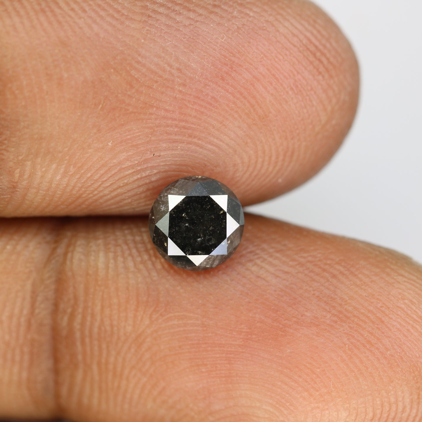 1.34 CT Salt And Pepper Loose Round Brilliant Cut Diamond For Galaxy Ring - JayKrishna Diamond