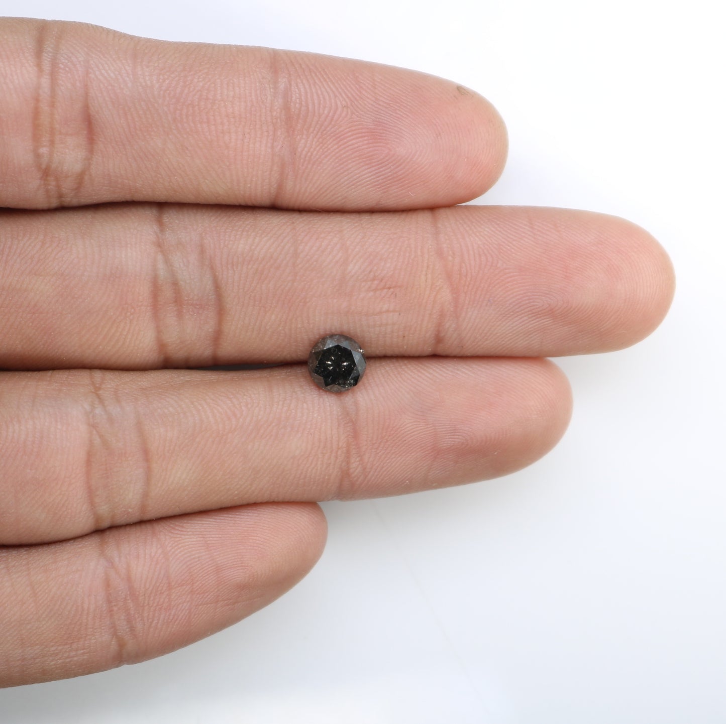1.34 CT Salt And Pepper Loose Round Brilliant Cut Diamond For Galaxy Ring - JayKrishna Diamond