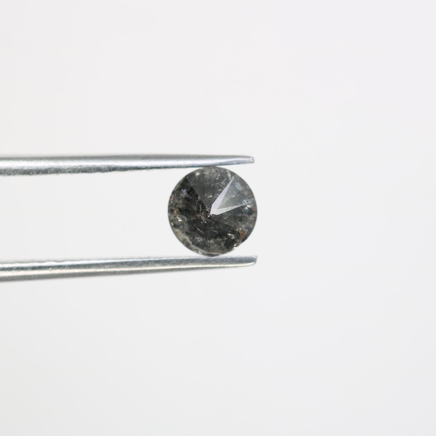 0.93 CT Round Brilliant Cut Salt And Pepper Natural Loose Diamond For Engagement Ring - JayKrishna Diamond