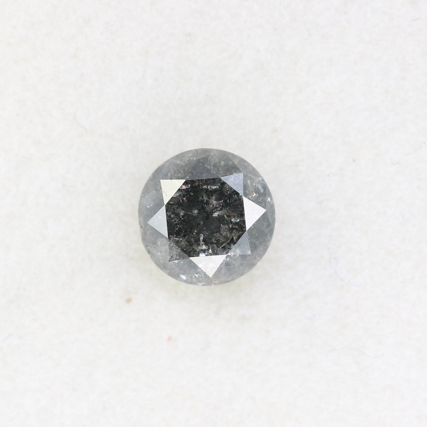 0.93 CT Round Brilliant Cut Salt And Pepper Natural Loose Diamond For Engagement Ring - JayKrishna Diamond