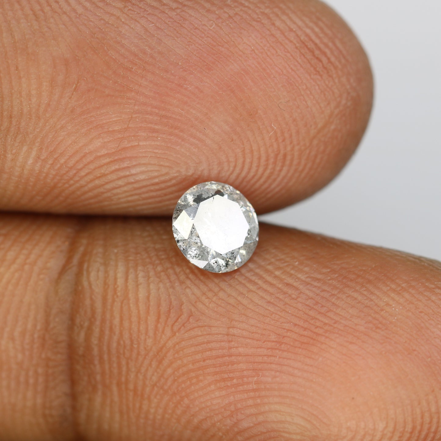 0.73 CT Salt And Pepper Round Brilliant Cut Natural Diamond For Engagement Ring - JayKrishna Diamond