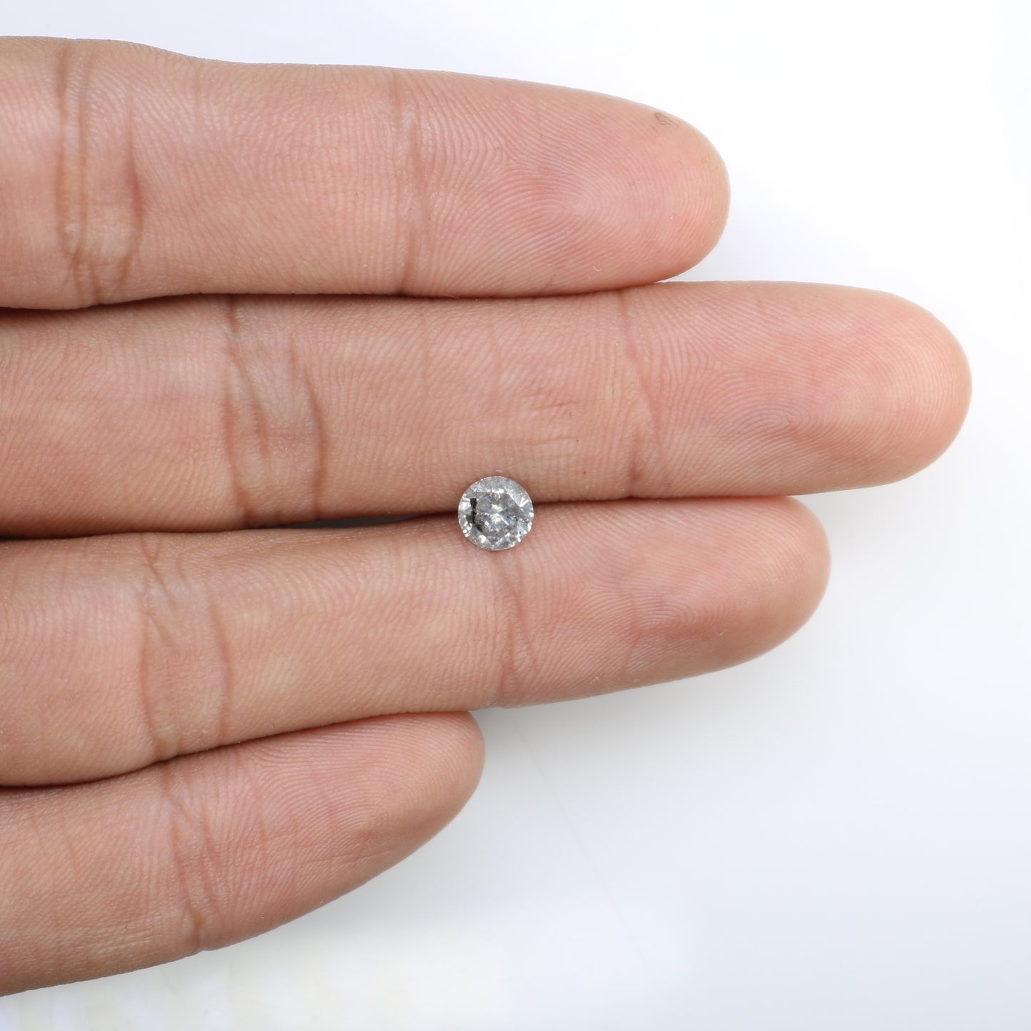 0.73 CT Salt And Pepper Round Brilliant Cut Natural Diamond For Engagement Ring - JayKrishna Diamond