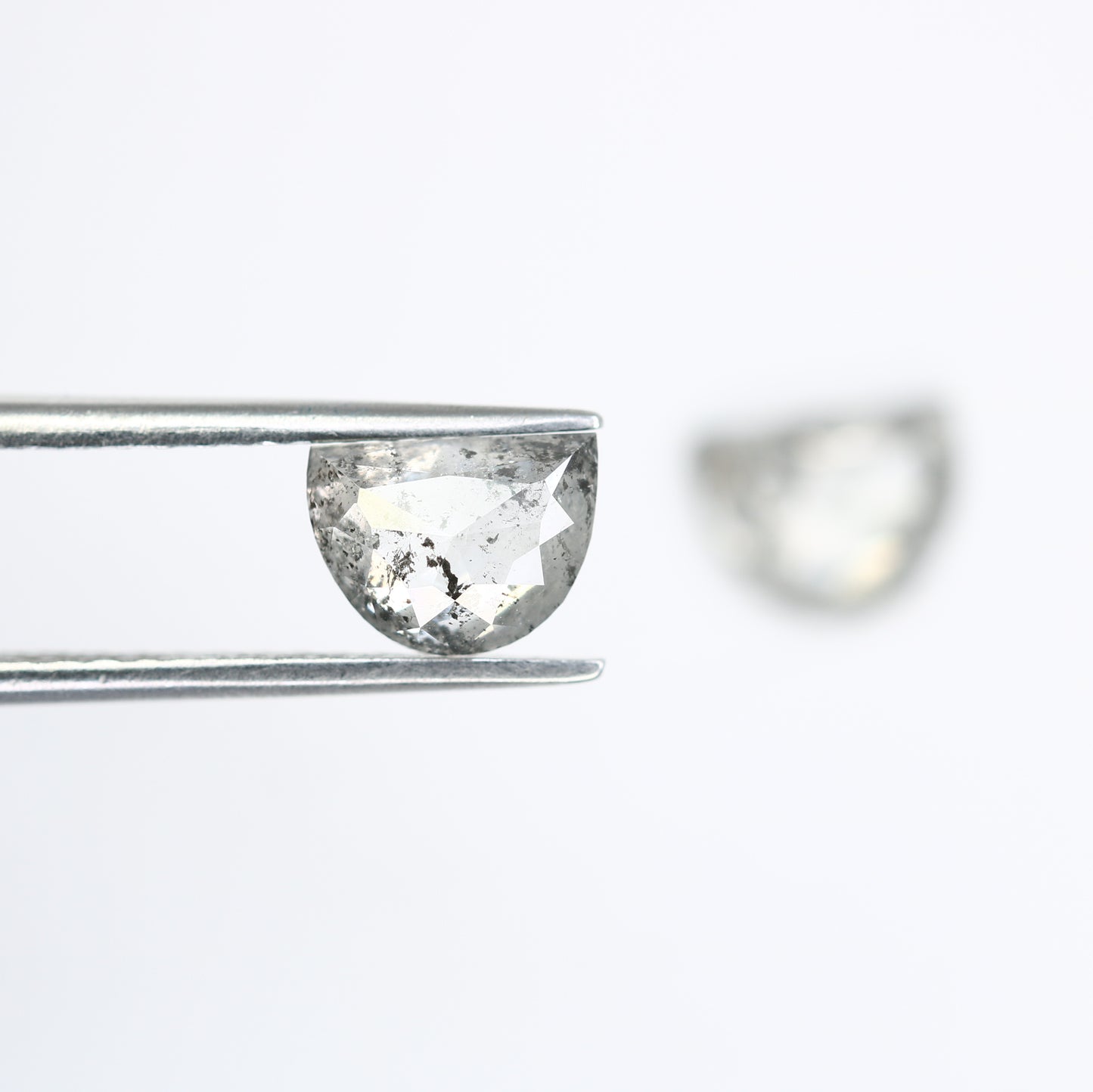 2.38 Carat Natural Loose Salt And Pepper Half Moon Diamond Pair For Diamond Earring - JayKrishna Diamond