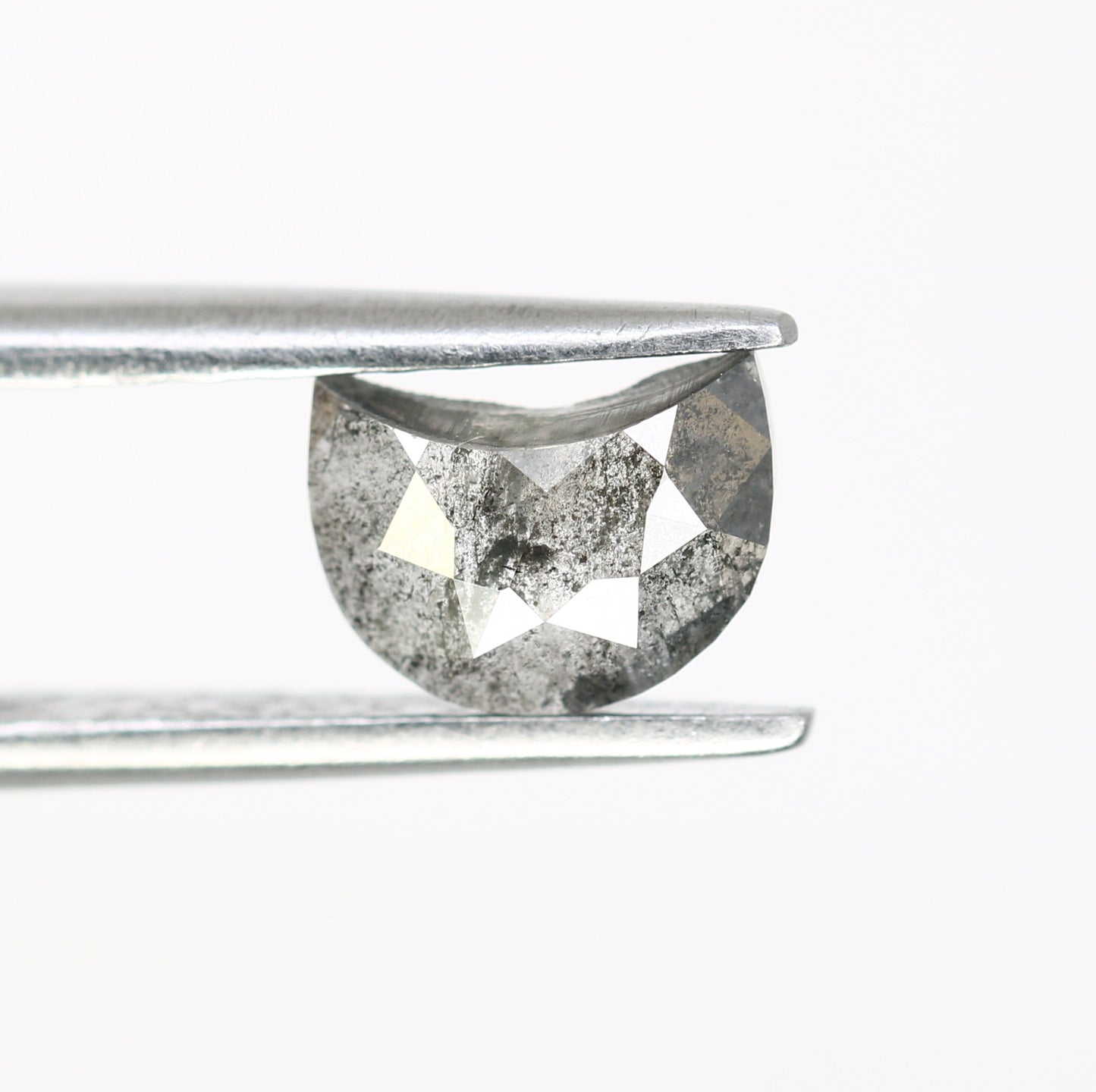 0.71 Carat Salt And Pepper Loose Half Moon Shaped Diamond For Engagement Ring - JayKrishna Diamond