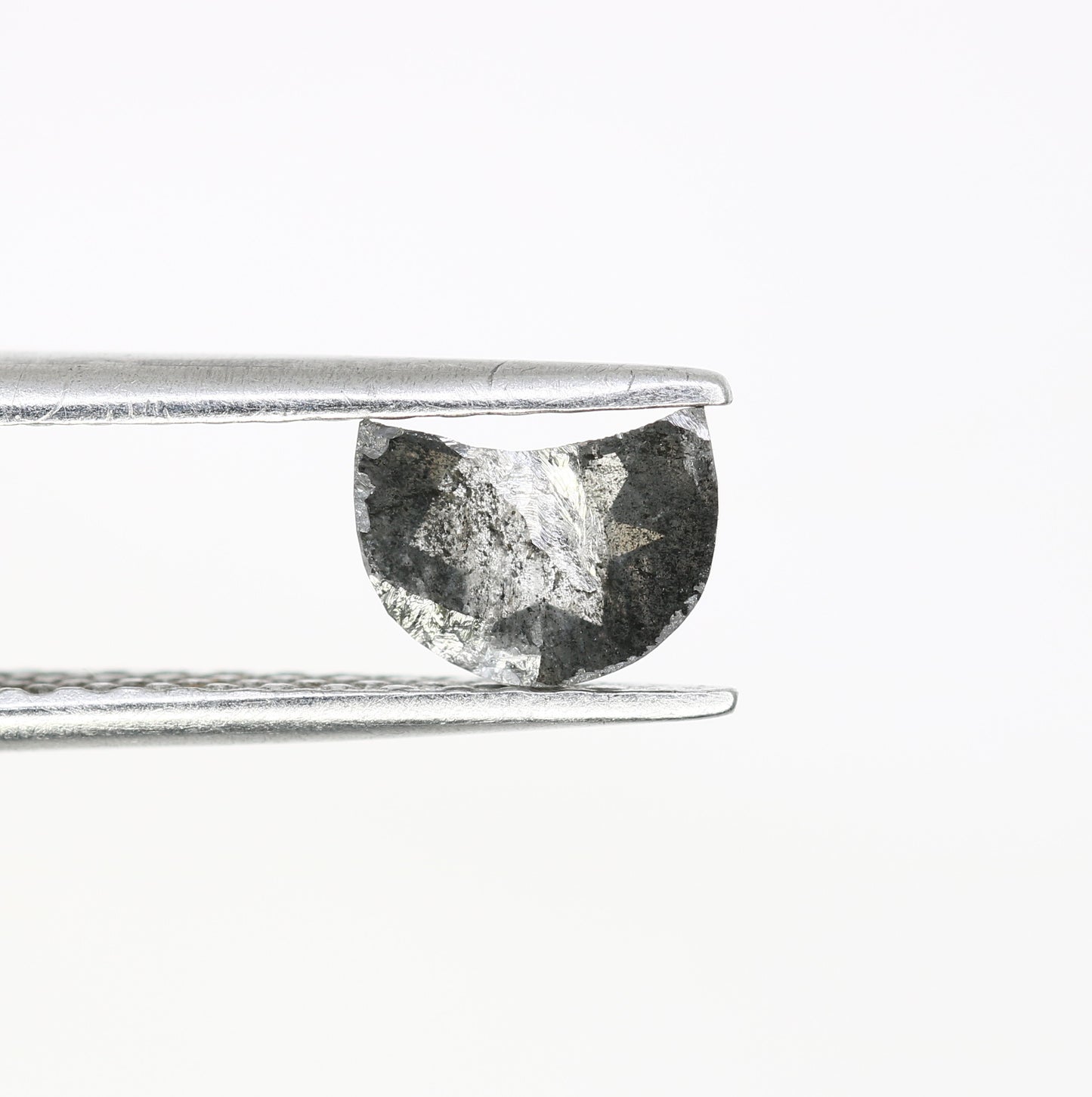 0.71 Carat Salt And Pepper Loose Half Moon Shaped Diamond For Engagement Ring - JayKrishna Diamond