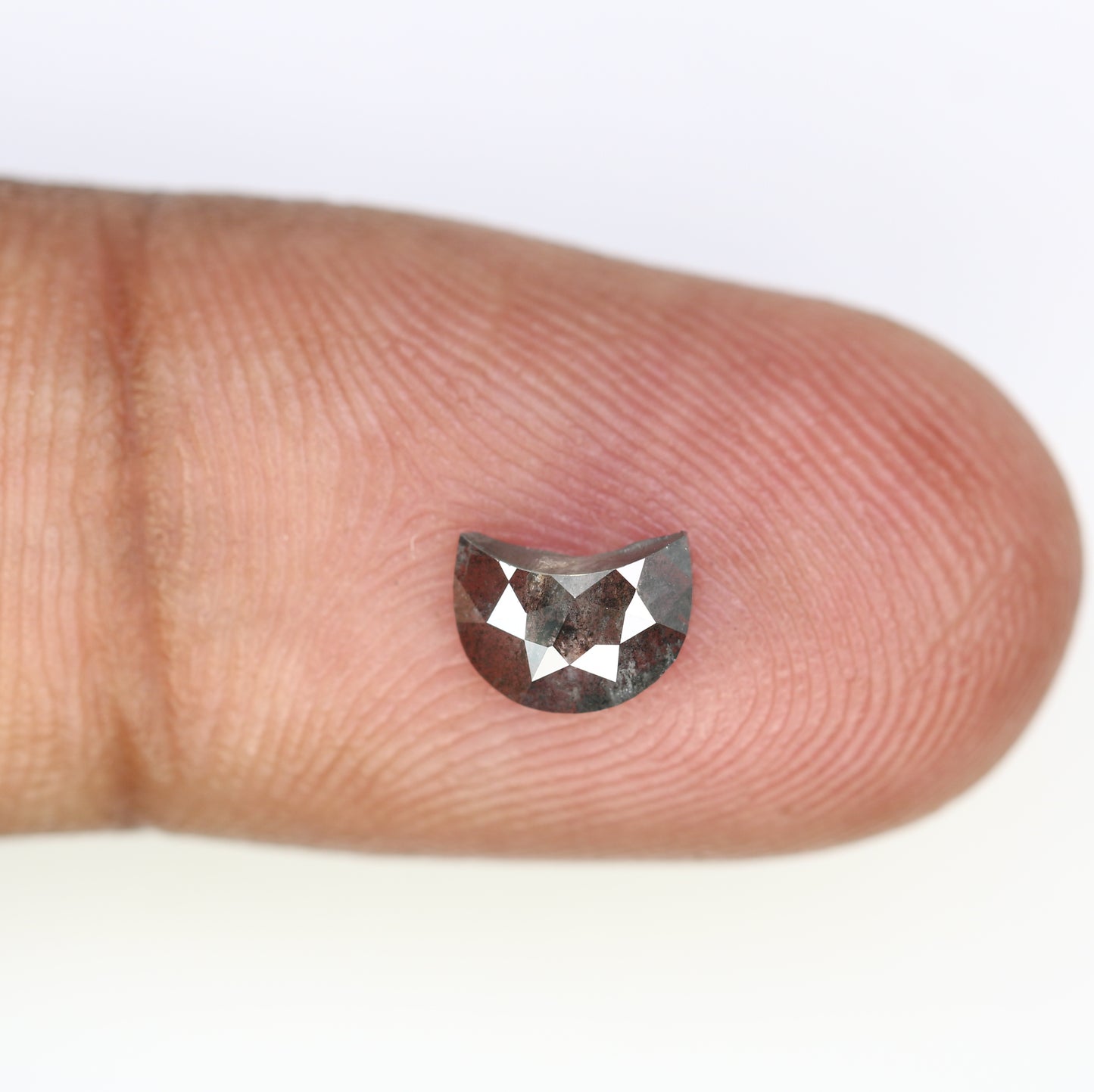 0.71 Carat Salt And Pepper Loose Half Moon Shaped Diamond For Engagement Ring - JayKrishna Diamond