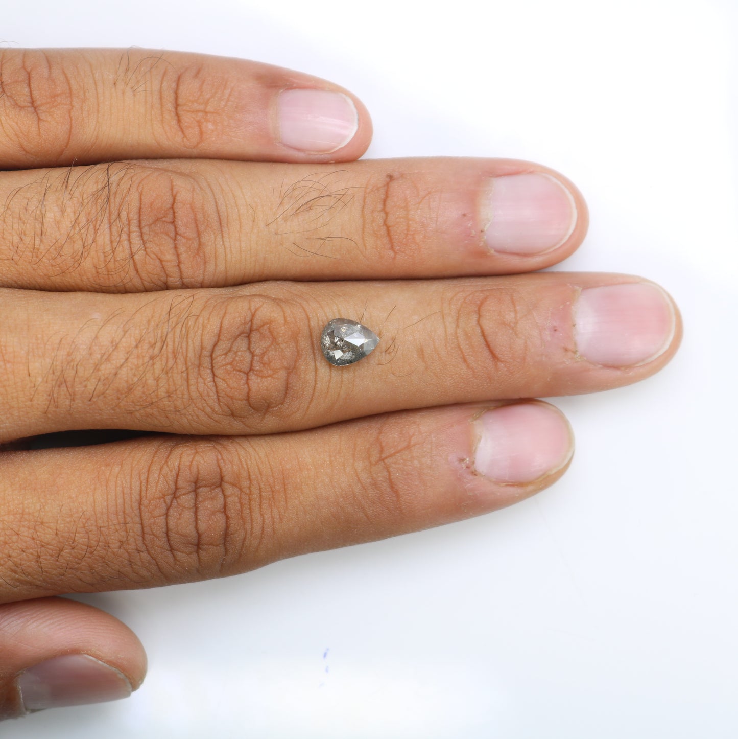 1.43 CT Natural Salt And Pepper Pear Cut Loose Diamond For Engagement Ring - JayKrishna Diamond