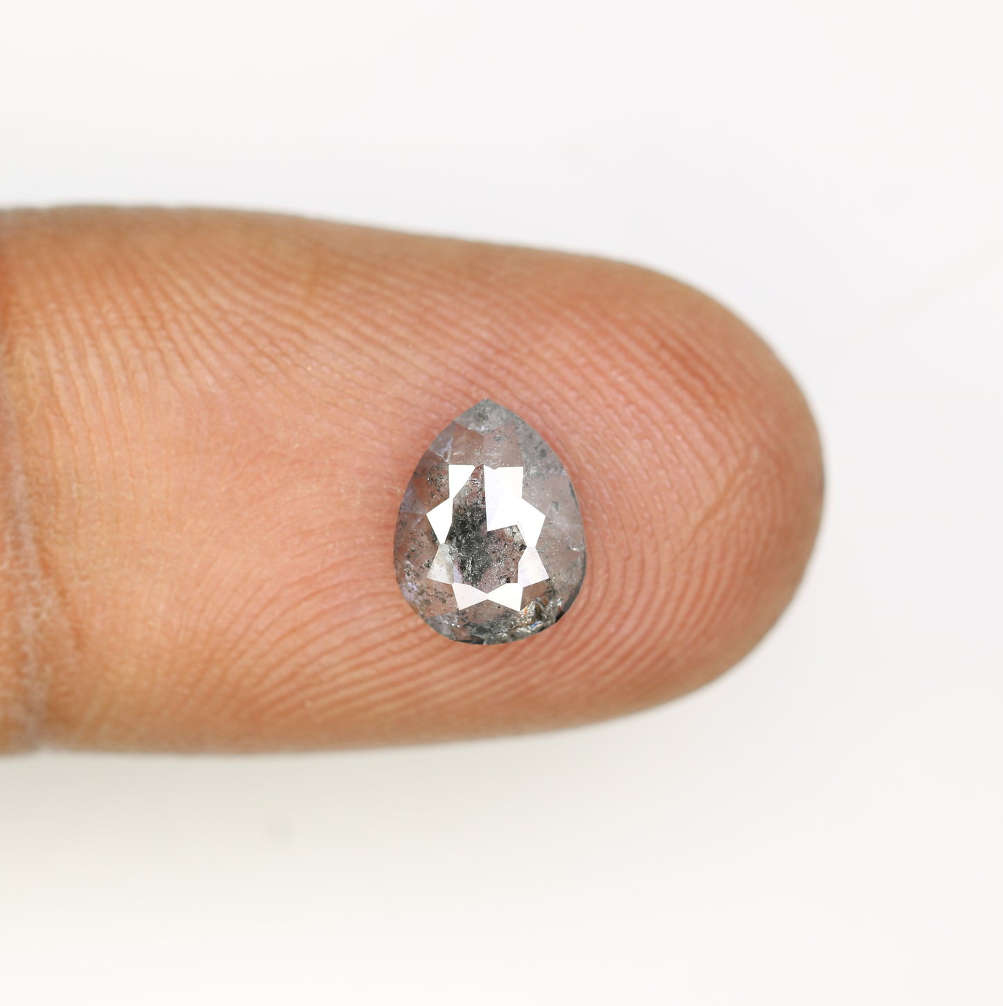 0.89 CT Pear Shape Salt And Pepper Loose Diamond For Engagement Ring - JayKrishna Diamond