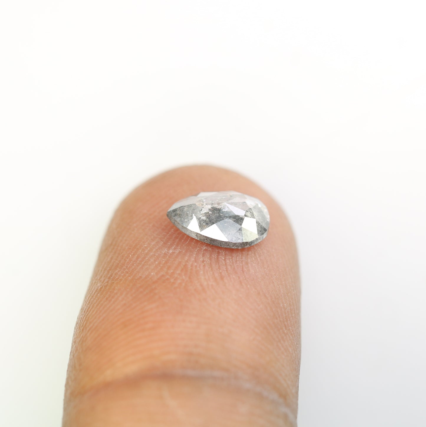 0.89 CT Pear Shape Salt And Pepper Loose Diamond For Engagement Ring - JayKrishna Diamond
