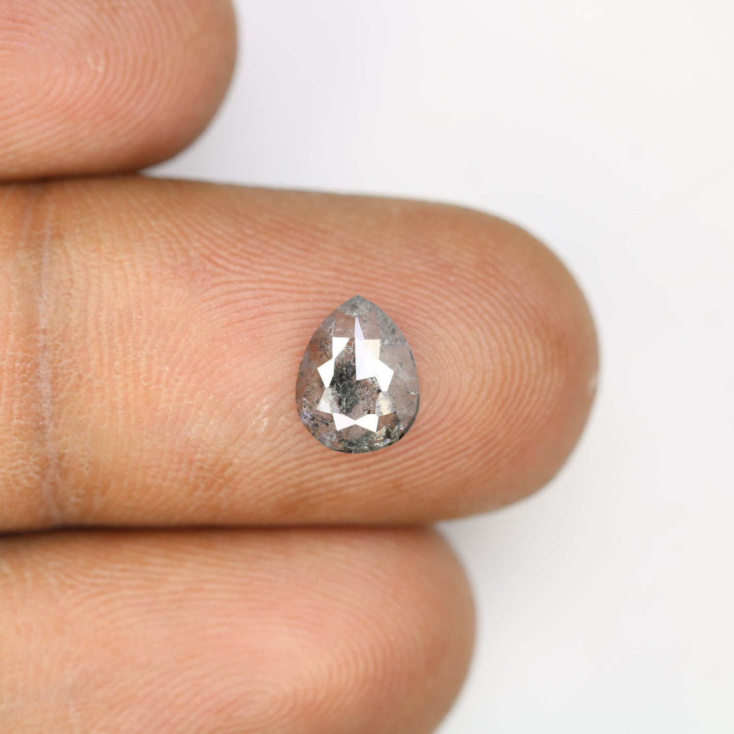 0.89 CT Pear Shape Salt And Pepper Loose Diamond For Engagement Ring - JayKrishna Diamond