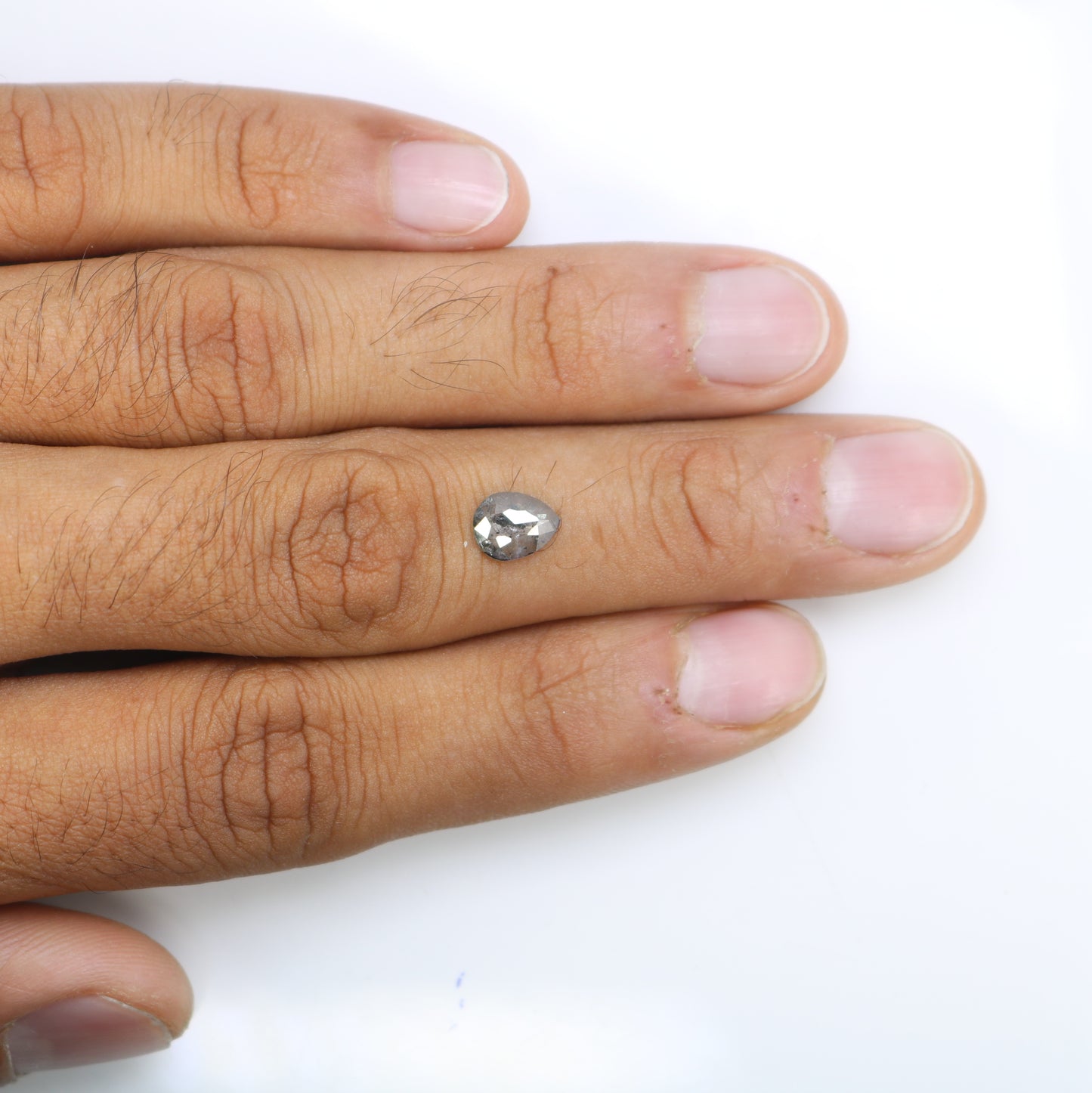 0.89 CT Pear Shape Salt And Pepper Loose Diamond For Engagement Ring - JayKrishna Diamond