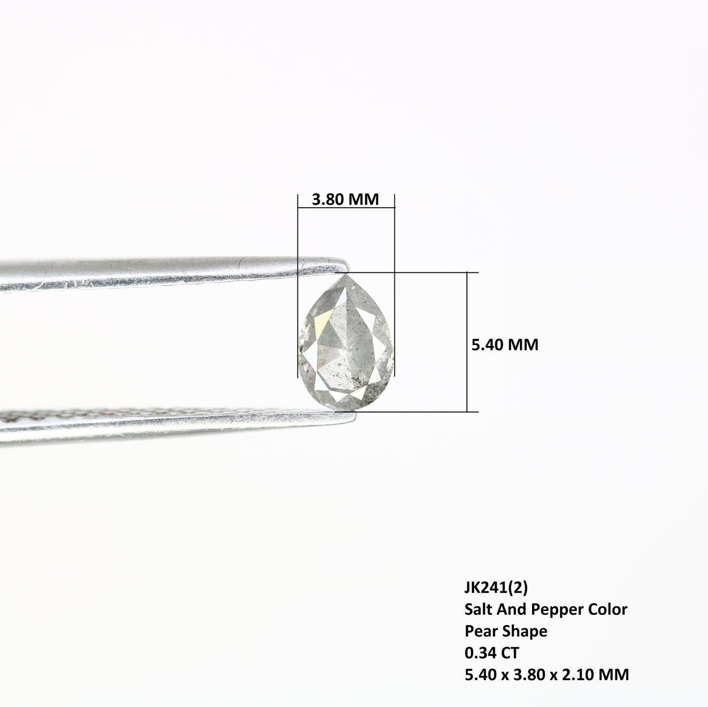Unique 0.34 Carat Pear Shape Salt & Pepper Diamond | Perfect for Engagement Rings - JayKrishna Diamond