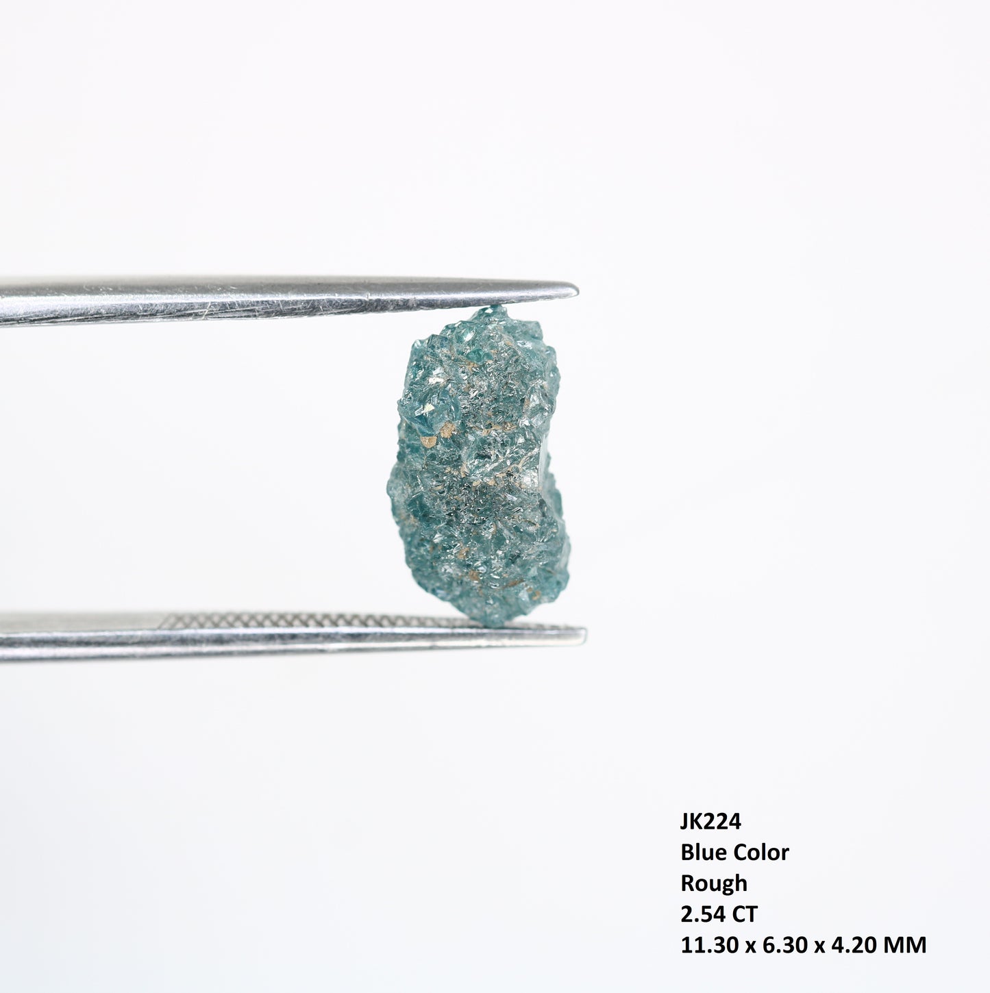Blue Rough 2.54 CT Uncut Raw Irregular Shape Diamond For Unique Ring - JayKrishna Diamond