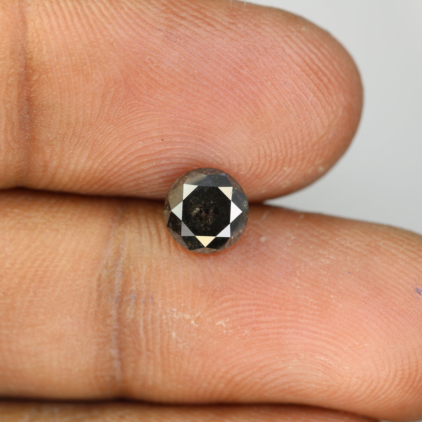 Natural Black Diamond 1.26 Carat Salt And Pepper Round Brilliant Cut Diamond - JayKrishna Diamond
