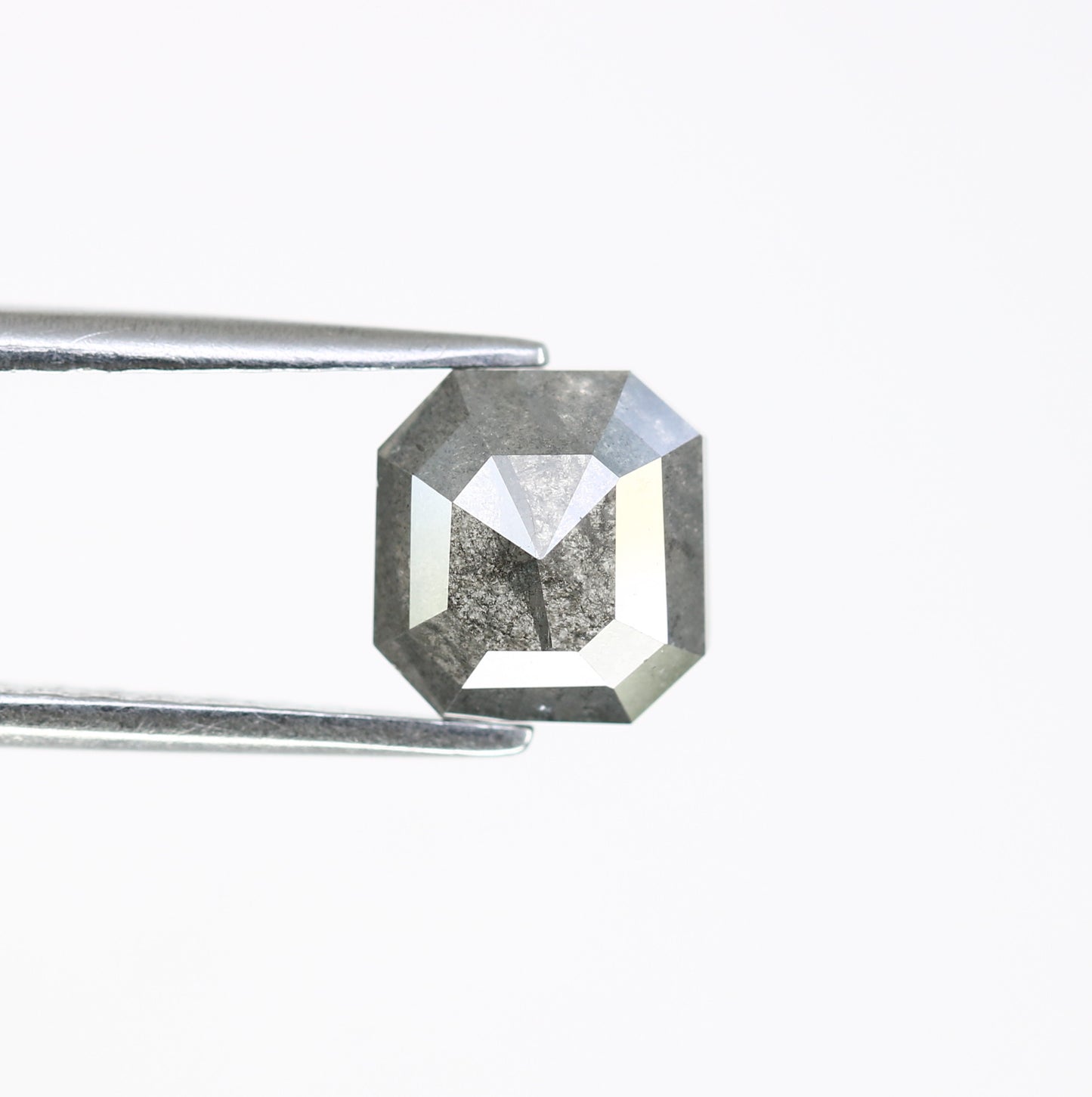1.46 CT Emerald Shape 6.80 MM Salt And Pepper Diamond For Engagement Ring - JayKrishna Diamond
