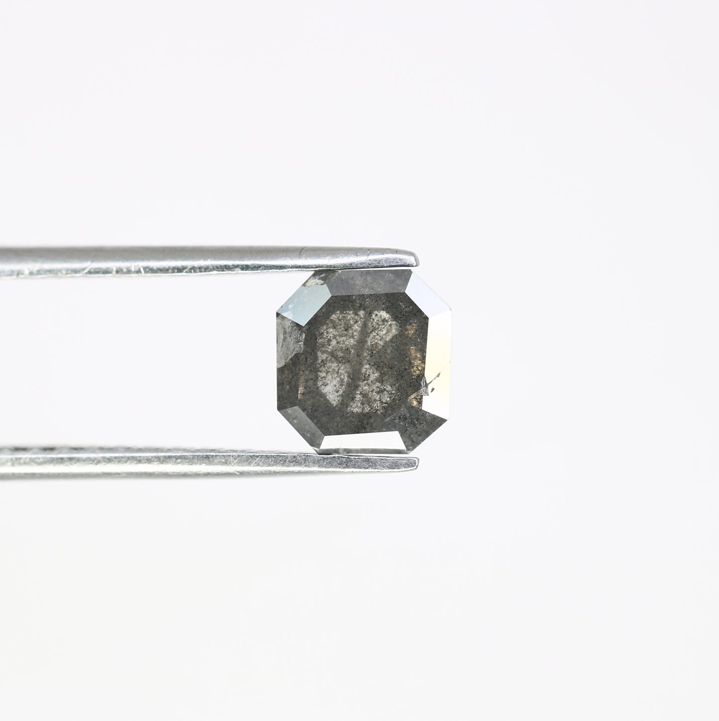 1.46 CT Emerald Shape 6.80 MM Salt And Pepper Diamond For Engagement Ring - JayKrishna Diamond