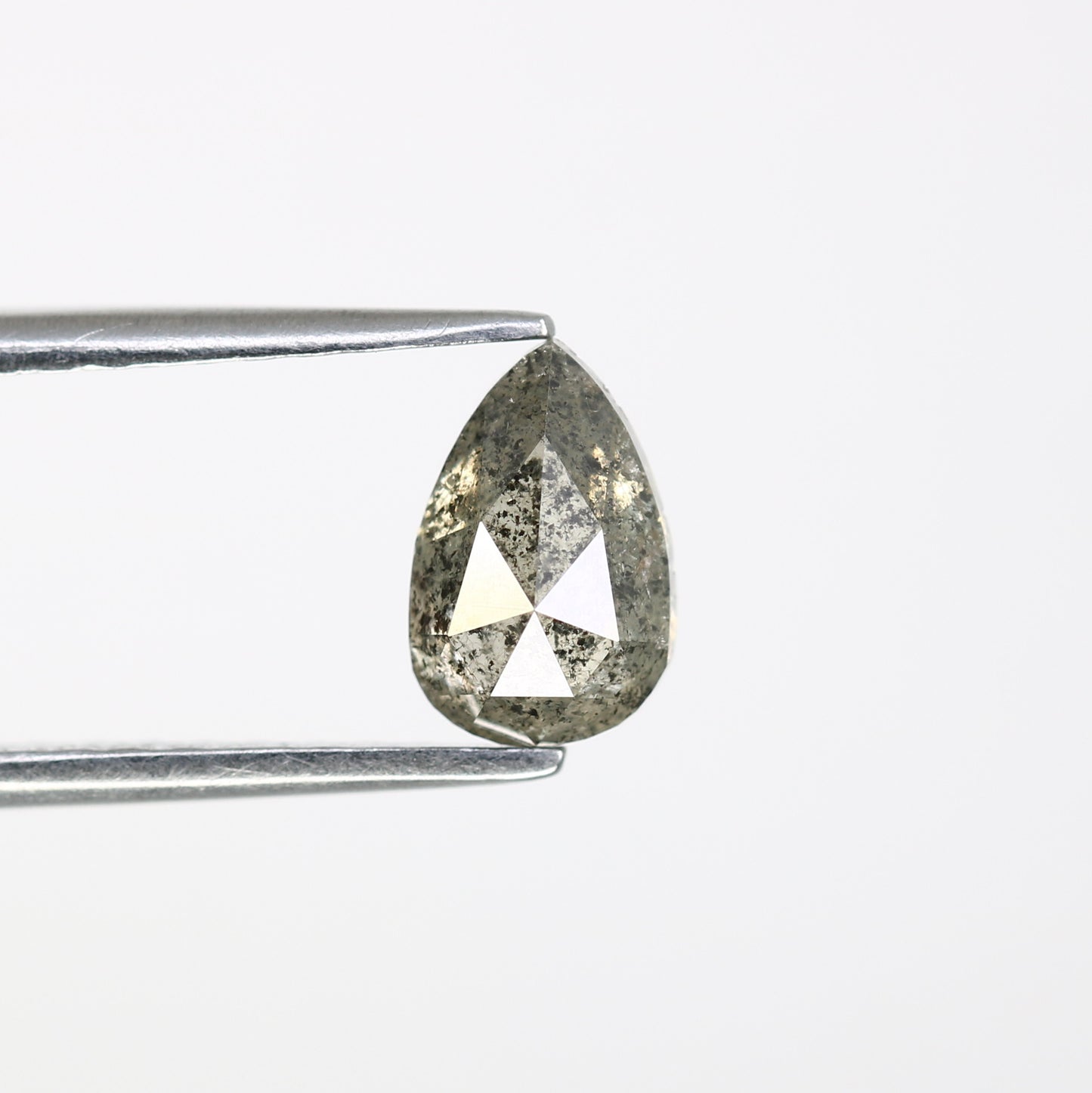1.13 CT 7.80 MM Pear Shape Salt And Pepper Diamond For Engagement Ring - JayKrishna Diamond