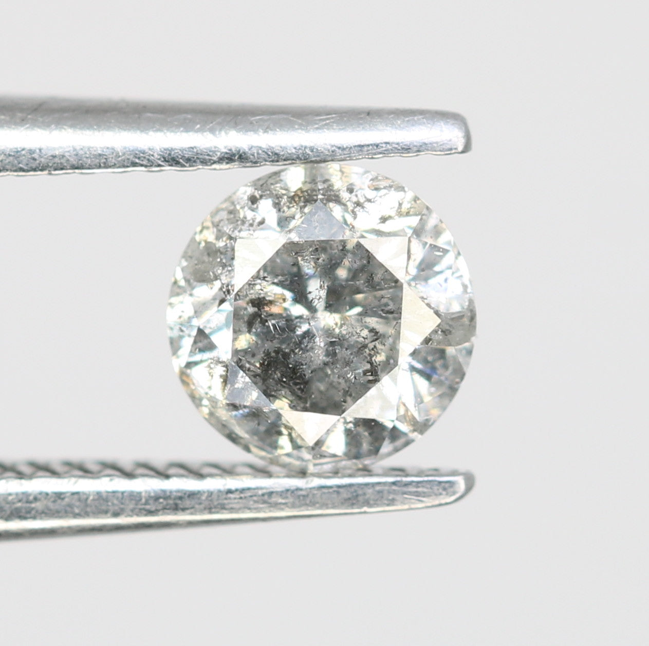 Salt And Pepper Diamond Ring 0.44 Carat Natural Round Brilliant Cut Diamond - JayKrishna Diamond