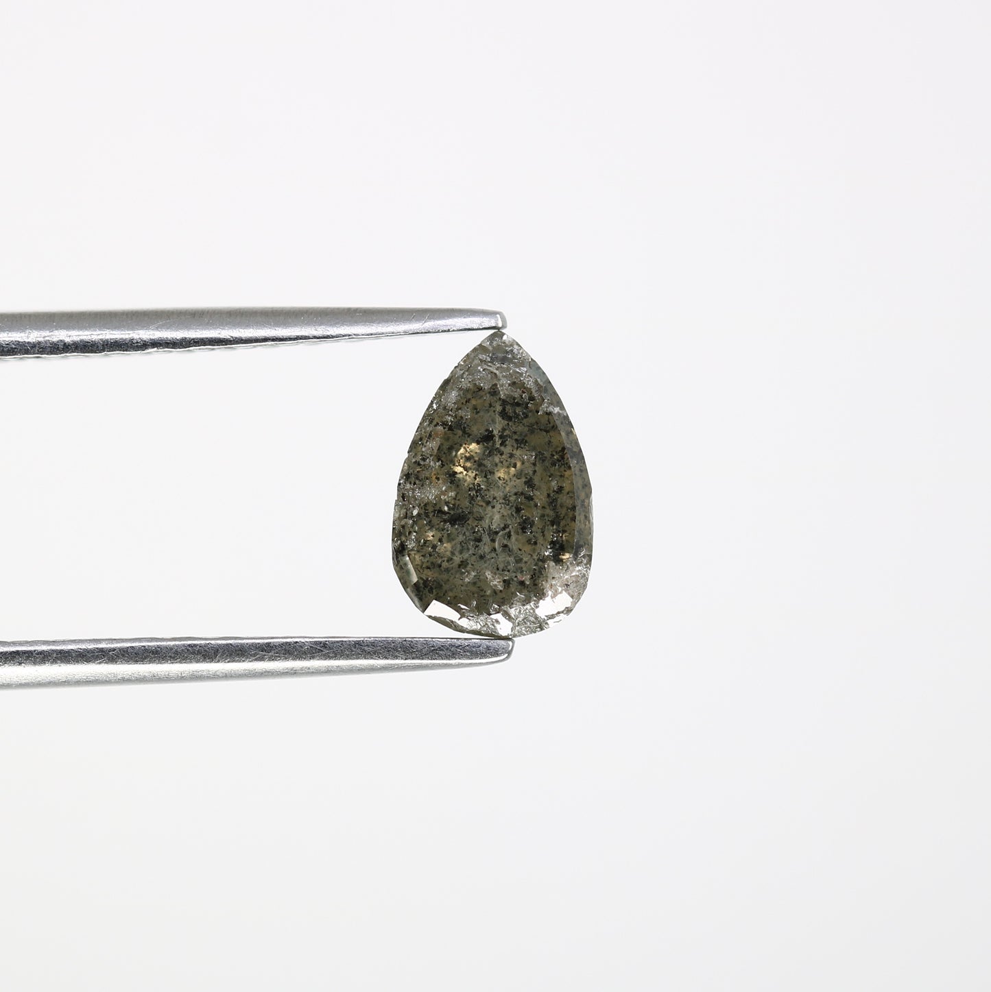 1.13 CT 7.80 MM Pear Shape Salt And Pepper Diamond For Engagement Ring - JayKrishna Diamond