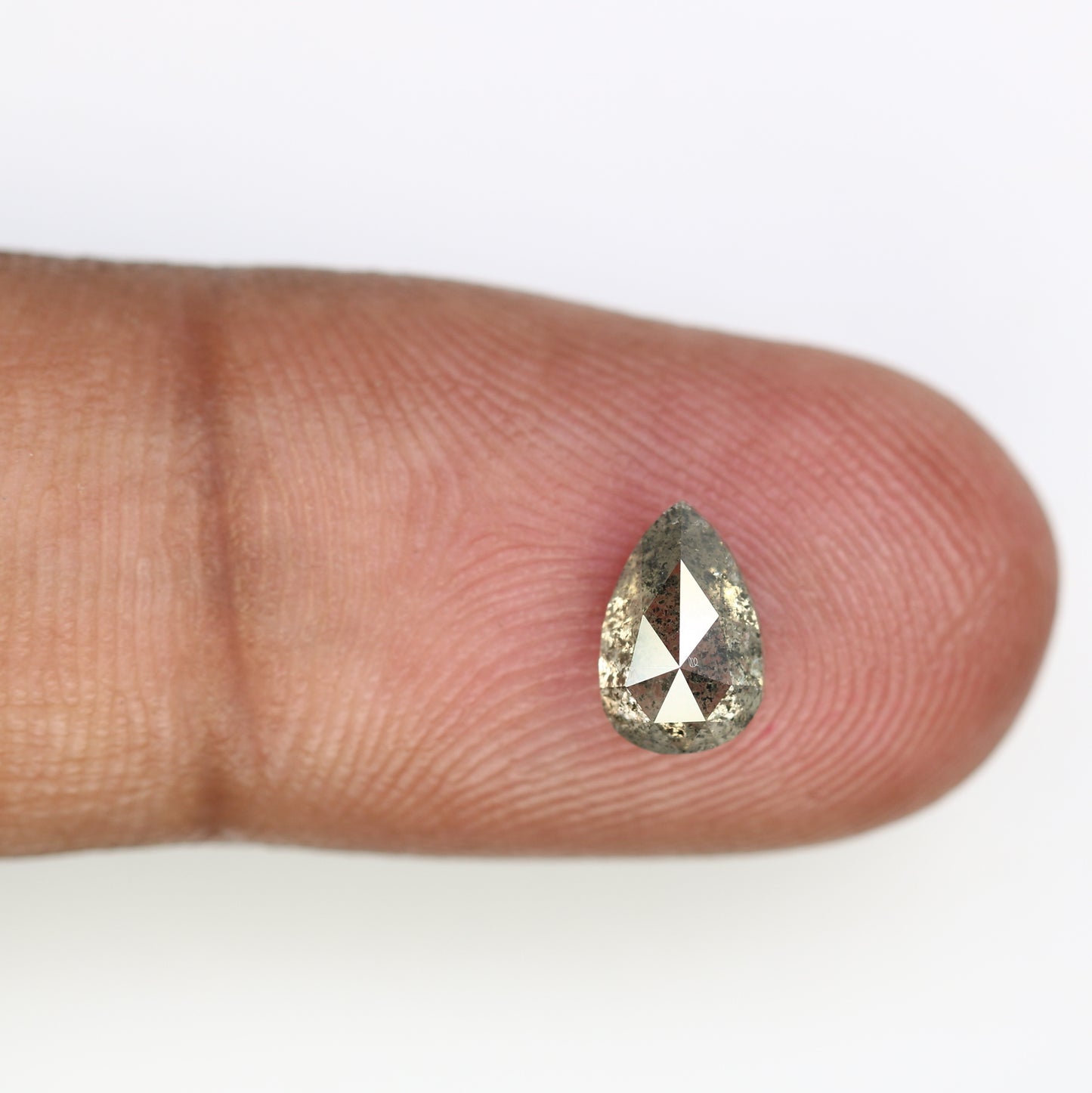 1.13 CT 7.80 MM Pear Shape Salt And Pepper Diamond For Engagement Ring - JayKrishna Diamond