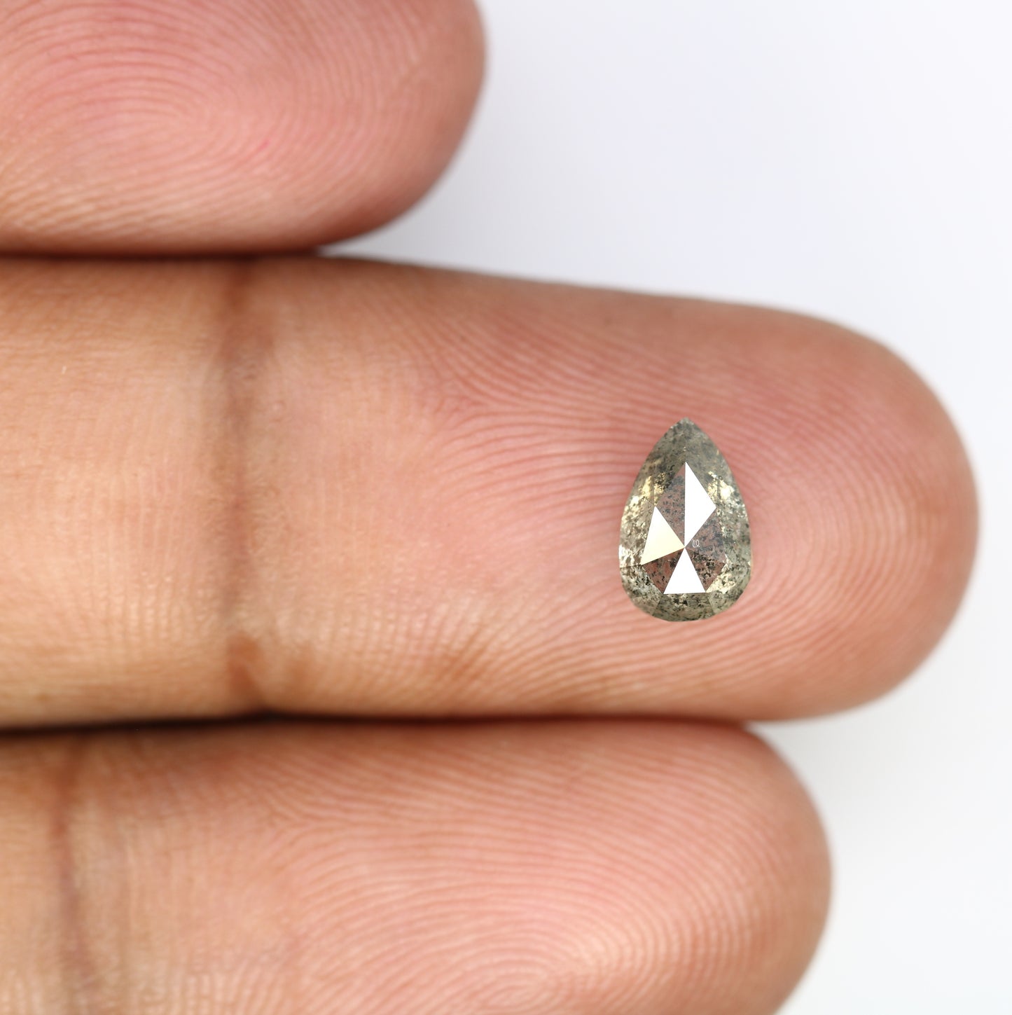 1.13 CT 7.80 MM Pear Shape Salt And Pepper Diamond For Engagement Ring - JayKrishna Diamond